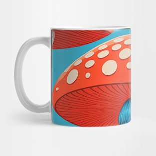 Red and Blue Retro Psychedelic Mushroom Mug